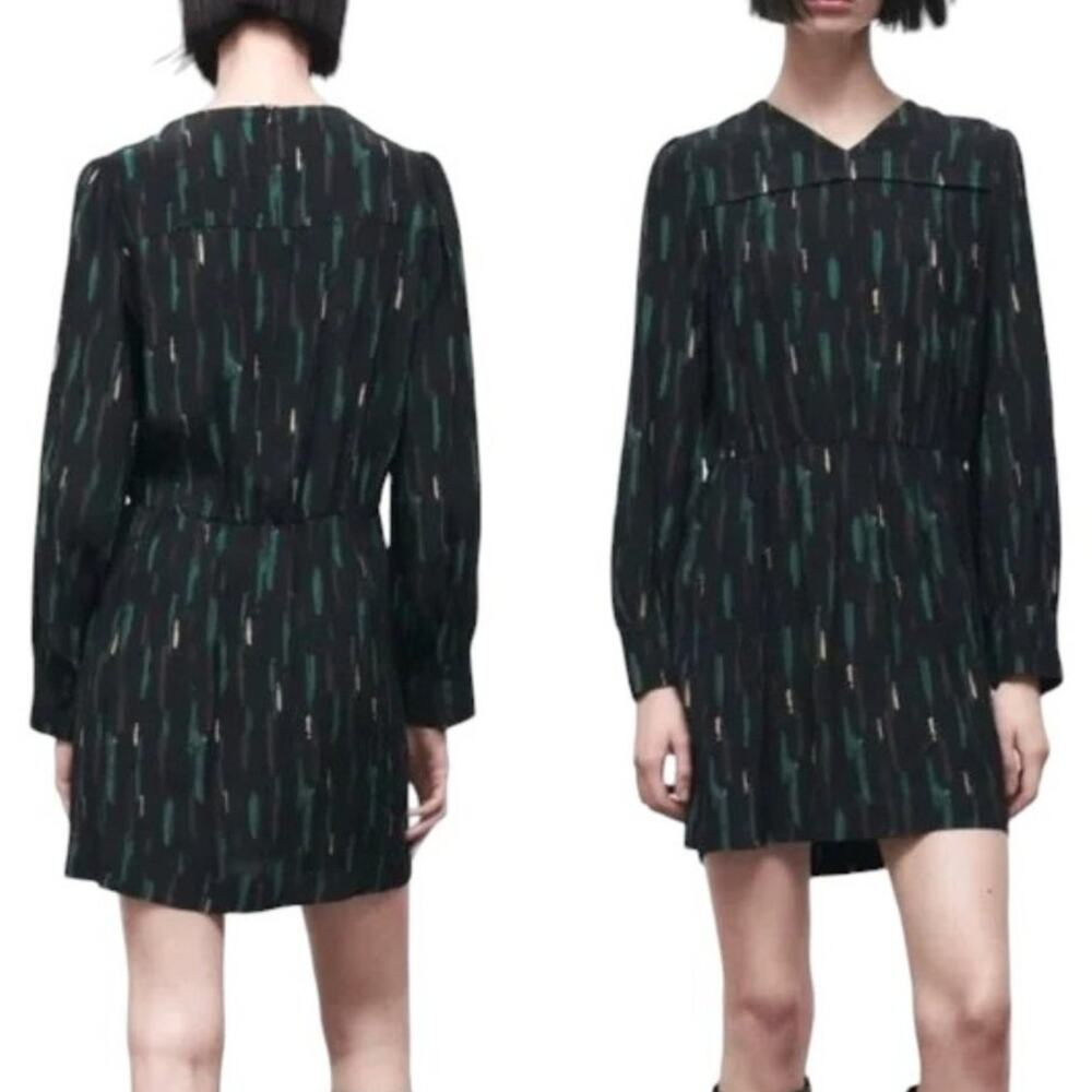 NWT ZARA Gabriela Abstract Printed Long Sleeve Mini Dress SZ 6